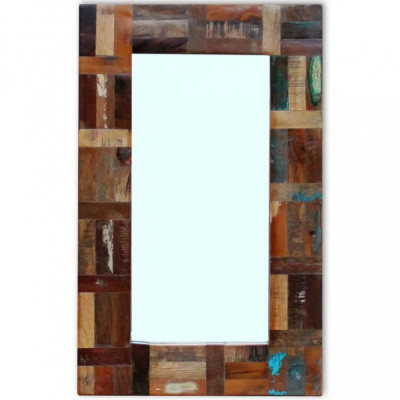 Oglindă, 80x50 cm, lemn masiv reciclat foto
