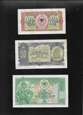 Set Albania 10 + 50 + 100 + 500 + 1000 leke 1957 xf-unc foto