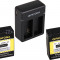 PATONA | Incarcator DUAL USB pt GoPro HERO 3 AHDBT-301 + 2 acumulatori