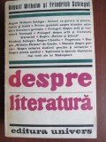 Despre literatura-August Wilhelm si Friedrich Schlegel