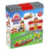 Set Cuburi de Construcție Stație de Tren, 65 piese, Multicolor, CMCLASS
