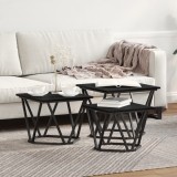 Set de 3 măsuțe de cafea vidaXL din lemn de stejar negru