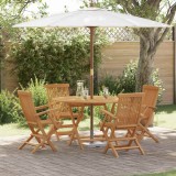 vidaXL Set de masă pentru grădină 5 pcs Maro Lemn masiv de tec