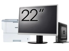 Pachet Calculator Second Hand HP T520 Mini PC, AMD GX-215JJ 1.50GHz, 4GB DDR3, 32GB Flash + Monitor 22&amp;quot; &amp; Imprimanta Brother HL-L6300DW NewTechno