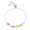 Bratara reglabila din argint 925 Rainbow Color Enamel Heart