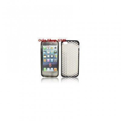 Husa silicon Lux Apple iPhone 5 gri/transparent foto