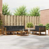 vidaXL Set de canapele de exterior cu pernă 6 pcs Natural și Antracit 3367180