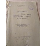 J cercetare asupra absorției apei de către organism 1931
