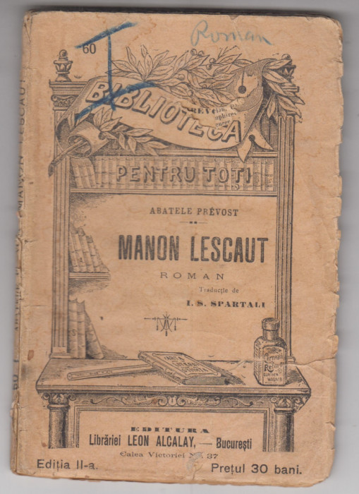 myh 622 - Biblioteca pt toti - 60 - Manon Lescaut - Abatele Prevost