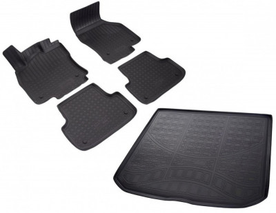 Set Covorase Auto Cauciuc Tip Tavita + Tavita Portbagaj Norplast Audi A3 8V 2013-2020 3 Usi NPA10-C05-150 + NPA00-T05-150 foto