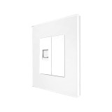 Cumpara ieftin Priza Telefon cu Blank si Rama Sticla Alba Luxion - Design Modern