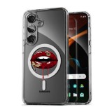 Husa pentru samsung galaxy s24 fe, atasare magnetica, magsafe, lips 2, clear