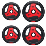 SPORTNOW Discuri greutăți pentru sală, set 4 piese, 30 kg, orificiu 2,5 cm, negru | Aosom Romania