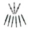 Set 9 cutite de aruncat, otel inoxidabil , negru