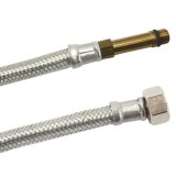 Furtun blindat flexibil din inox DN8, M10, 500mm &ndash; Igienic, certificat DVGW, cu racorduri din alamă