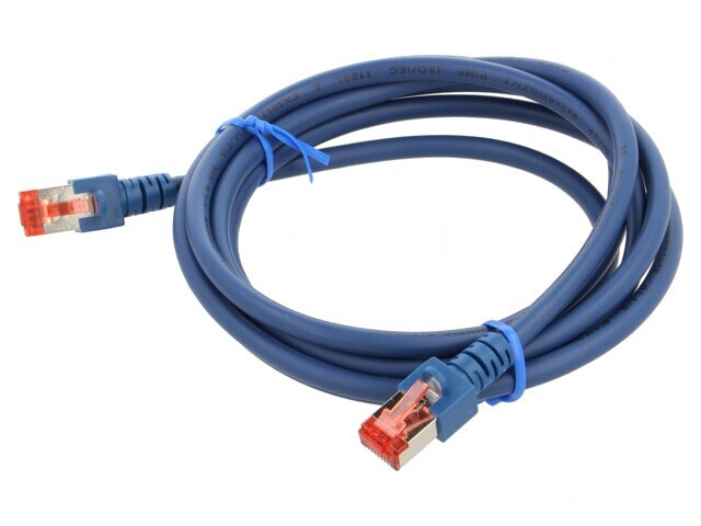 Cablu Patch Cord S/FTP Cat6 Albastru 2m LSZH 27AWG