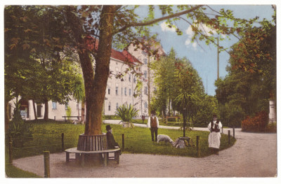 944 - SIBIU, Hospital park, Romania - old postcard - used - 1912 foto