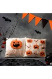 Set de 2 husă de pernă decorativă de Halloween 18in, dovleac și fantomă