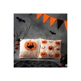 Set de 2 husă de pernă decorativă de Halloween 18in, dovleac și fantomă