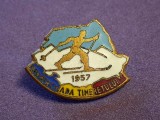 Insignă sportivă - Spartachiada Tineretului din anul 1957, proba de schi