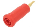 Soclu banană 2mm roșu aurit 28mm lipire