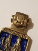 Cruce Pectorala Ruseasca Vintage Bronz Email Sec XIX 106mm, Cruce Bizantina Veche