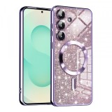 Husa MagSafe pentru Samsung Galaxy S25+ S936, Techsuit, Luxury Glitter, Mov Deschis