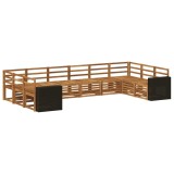 vidaXL Set canapea sectională 10 pcs natural Lemn Solid de Acacia 3384900