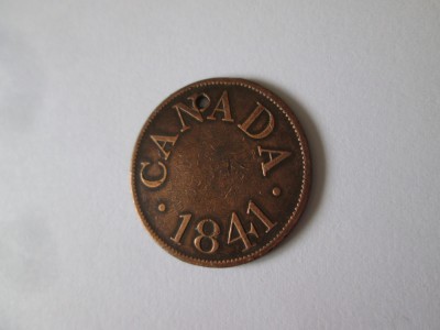 Rara! Canada Half Penny 1841 James Duncan moneda gaurita foto