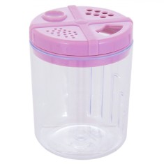 Recipient Condimente, Model 10cm, Indicator Conținut, Plastic, Diametru 7cm, &Icirc;nălțime 10cm, Roz