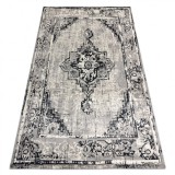 Covor Vintage Cadru Rozetă 22235556 gri / negru, 120x170 cm, Dreptunghi, Polipropilena