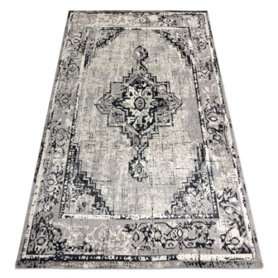 Covor Vintage Cadru Rozetă 22235556 gri / negru, 120x170 cm foto