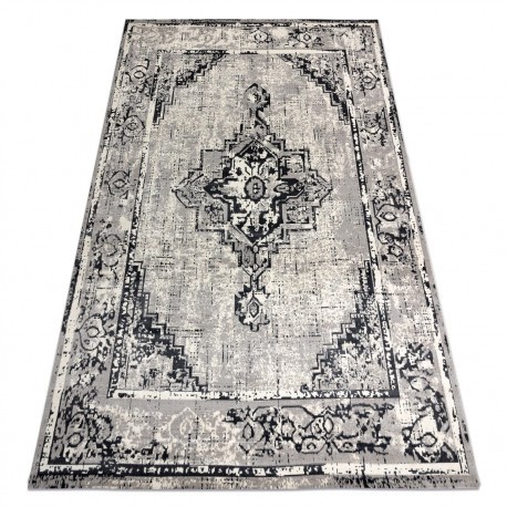 Covor Vintage Cadru Rozetă 22235556 gri / negru, 120x170 cm