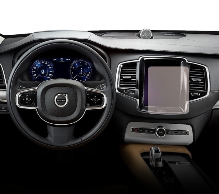 Folie Protectie Display Navigatie, Duragon, XC90 2014-2019, silicon Mat, Anti-zgarieturi, Anti-amprenta, Kit instalare
