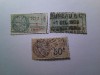 3 Timbre Fiscale Franta cu stampila 1927 1928 (1 timbru cu pliu), Stampilat