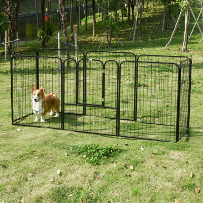 PawHut, tarc modular metalic pentru animale, 79x100cm, negru foto