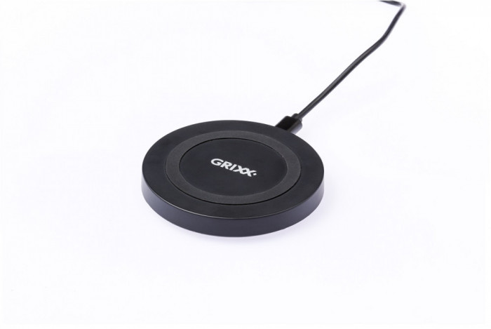 Incarcator Wireless Grixx Optimum - 10w, Qi Certified - Negru