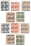|Romania, LP 199/1946, OSP, dantelat si nedantelat, blocuri de 4 timbre, MNH