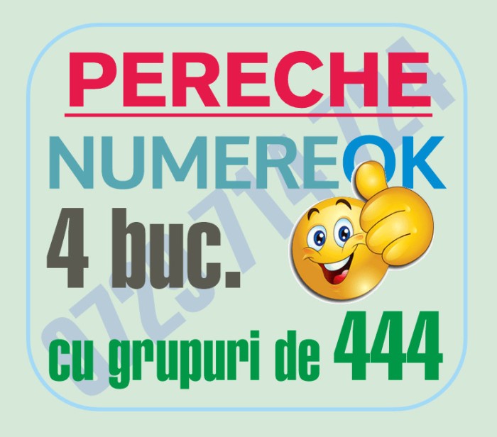 4 Numere PERECHE cu 444 aur gold usoare cartele numar frumos vip cartela platina