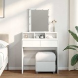 VidaXL Masă de toaletă cu LED, alb, 80x41x144,5 cm