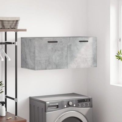 Dulap de perete, gri beton, 80x36,5x35 cm, lemn compozit foto