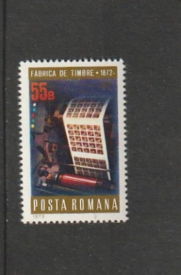 ROMANIA 1972 LP 800 CENTENARUL FABRICII DE TIMBRE MNH NESTAMPILAT foto