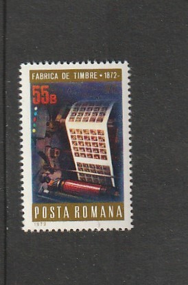 ROMANIA 1972 LP 800 CENTENARUL FABRICII DE TIMBRE MNH NESTAMPILAT