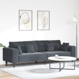 vidaXL Canapea din catifea cu pernă cu pernă Gri &icirc;nchis 208 cm Catifea