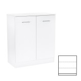 Comoda Alb-Alb Miami 80x92 cm, 2 Usi, PAL, Living, Dormitor, Hol