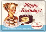 Placa metalica - Happy Birthday - 10x14 cm, Nostalgic Art Merchandising