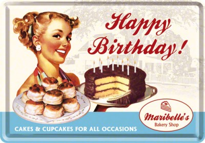 Placa metalica - Happy Birthday - 10x14 cm foto