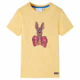 Tricou pentru copii cu m&acirc;neci scurte, galben, 128, vidaXL