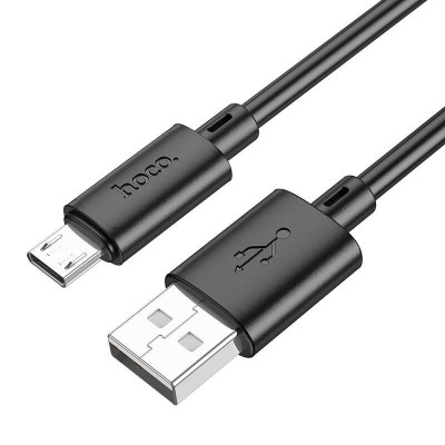 Cablu de date si incarcare, Hoco X88, USB la Micro USB, 2.4A, Material TPE, 1m, Negru foto