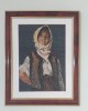 Goblen cusut manual dupa tabloul Taranca voioasa, de Nicolae Grigorescu